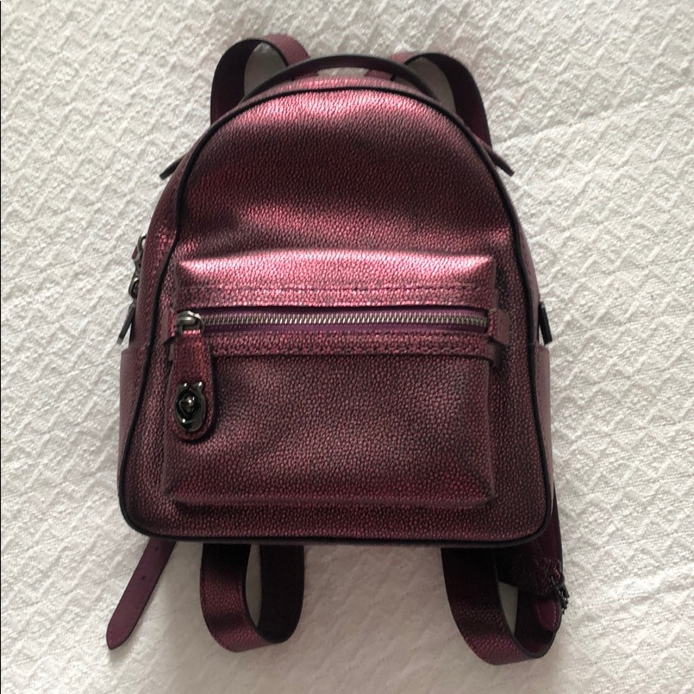 Coach Backpack Metallic Red